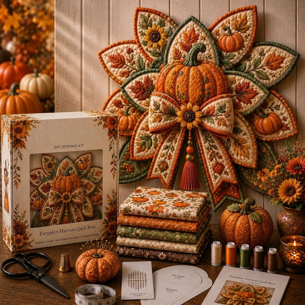 Thanksgiving Quilt Bow DIY Sewing Kit