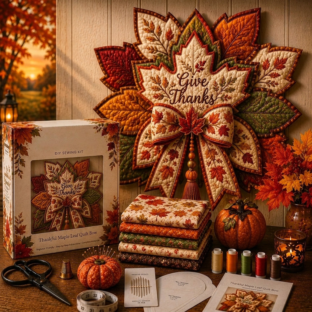 Thanksgiving Quilt Bow DIY Sewing Kit