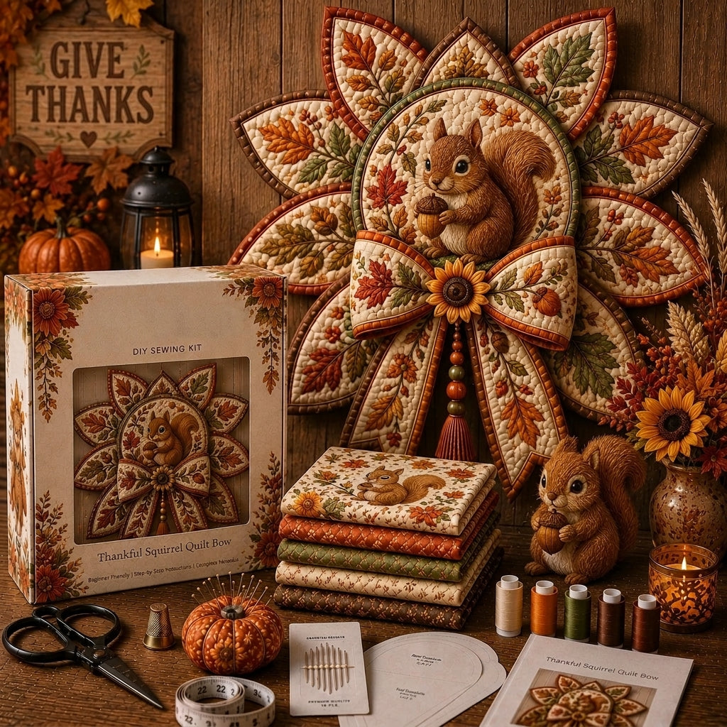 Thanksgiving Quilt Bow DIY Sewing Kit
