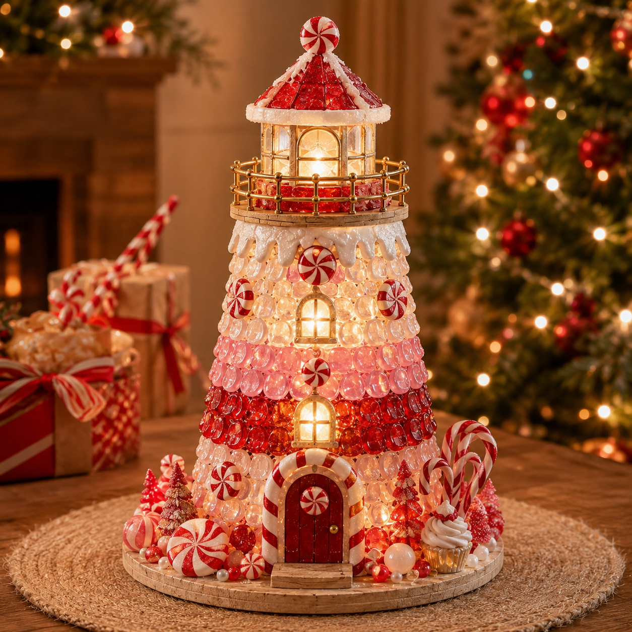 Beginner-Friendly DIY Lighted Christmas Character Sea Glass-Style Lighthouse Kit Collection