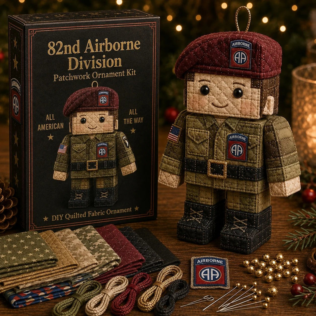 U.S. Army Airborne Paratrooper Patchwork Ornament DIY Kit