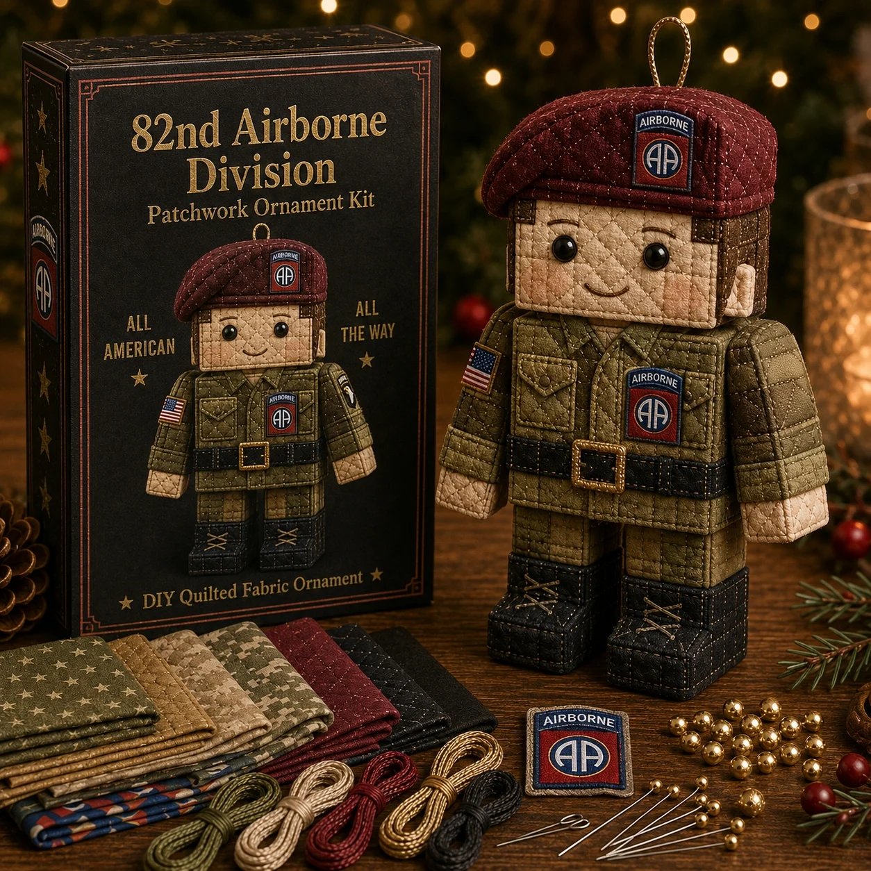 U.S. Army Airborne Paratrooper Patchwork Ornament DIY Kit