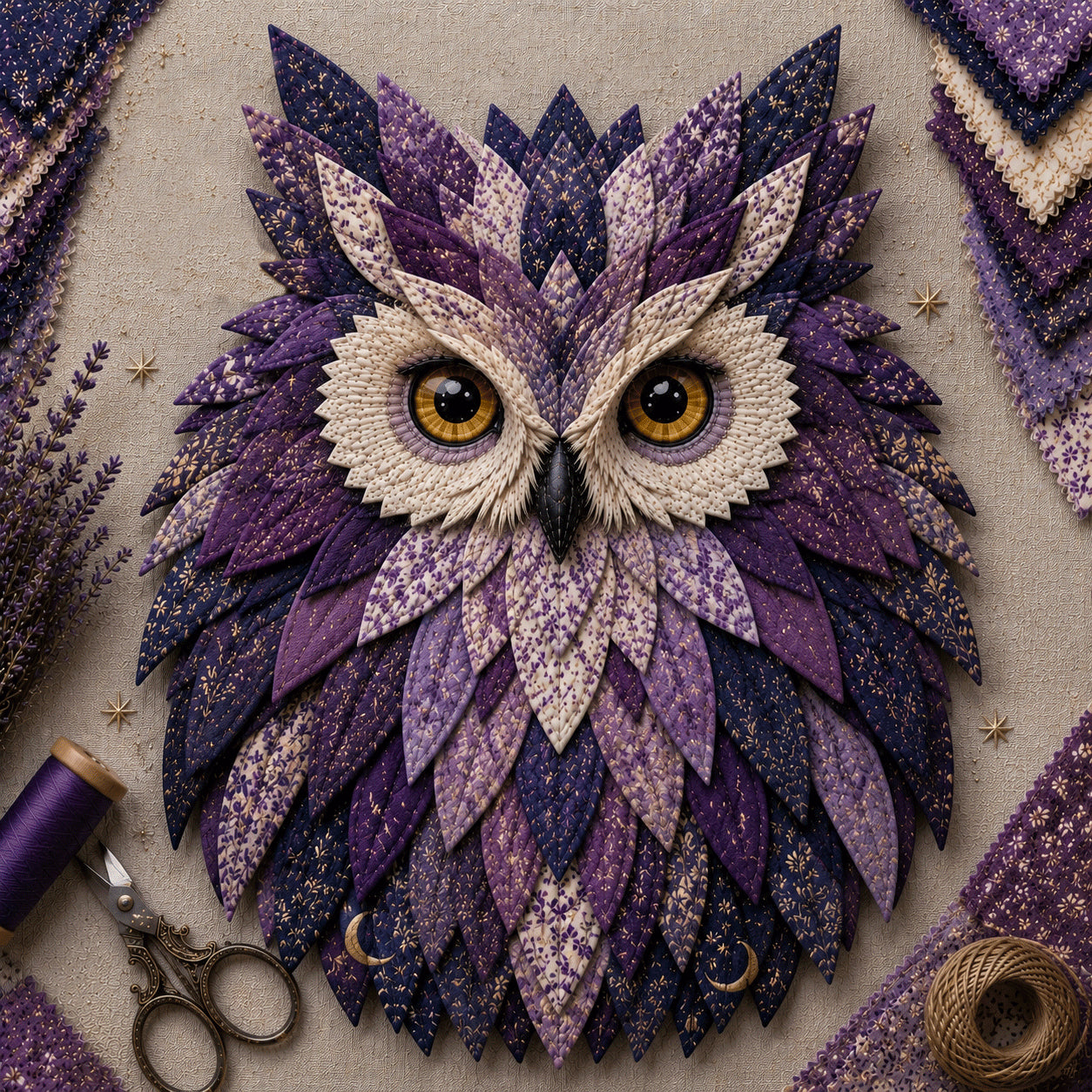 Layered Fabric Owl Wall Art DIY Kit