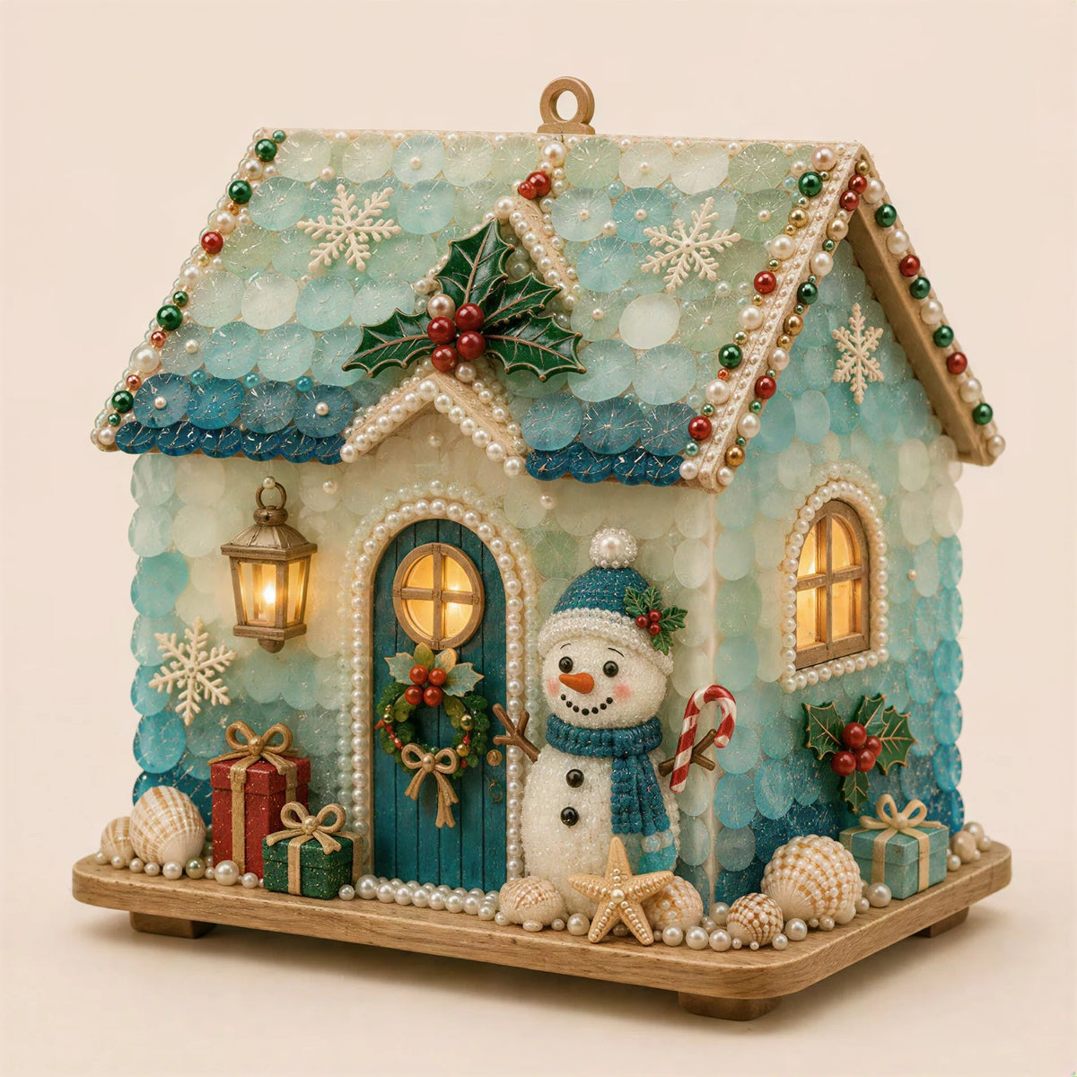 DIY Glowing Coastal Glass-Style Christmas Cottage Kit Collection