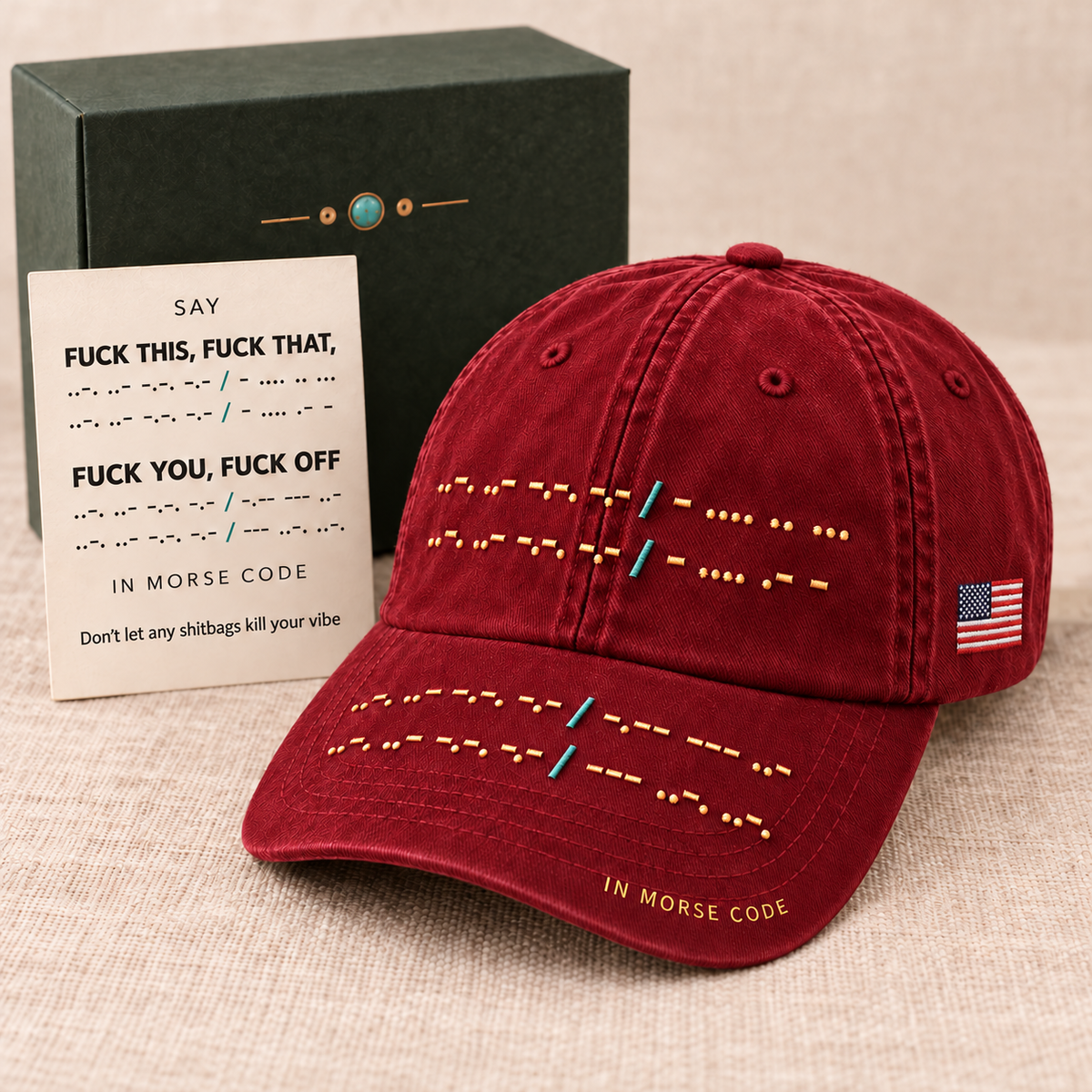 Secret Attitude Morse Code Cap