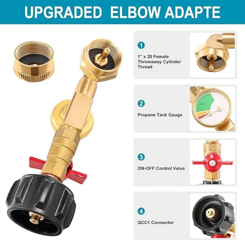 Top-Rated Propane Refill Elbow Adapter with Tank Gauge