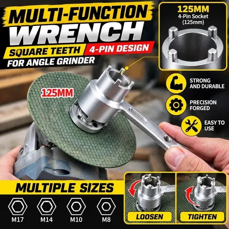 4-Prong Multifunctional Angle Grinder Wrench