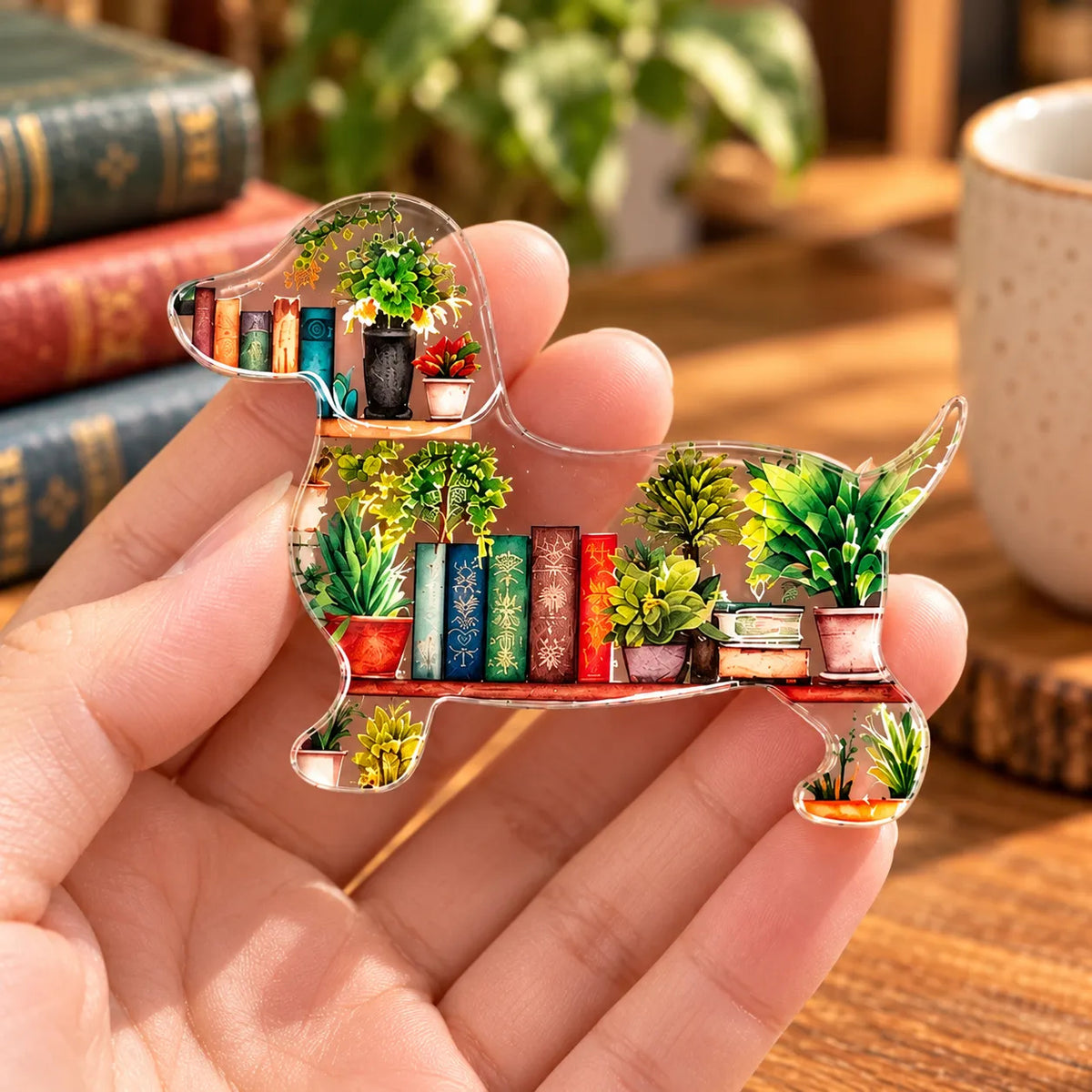 Book Lover Dachshund Pocket Hug