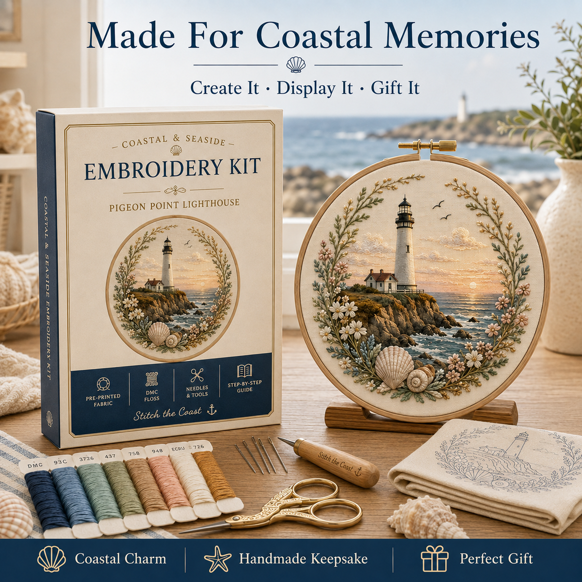 America’s Iconic Lighthouses Embroidery Kit