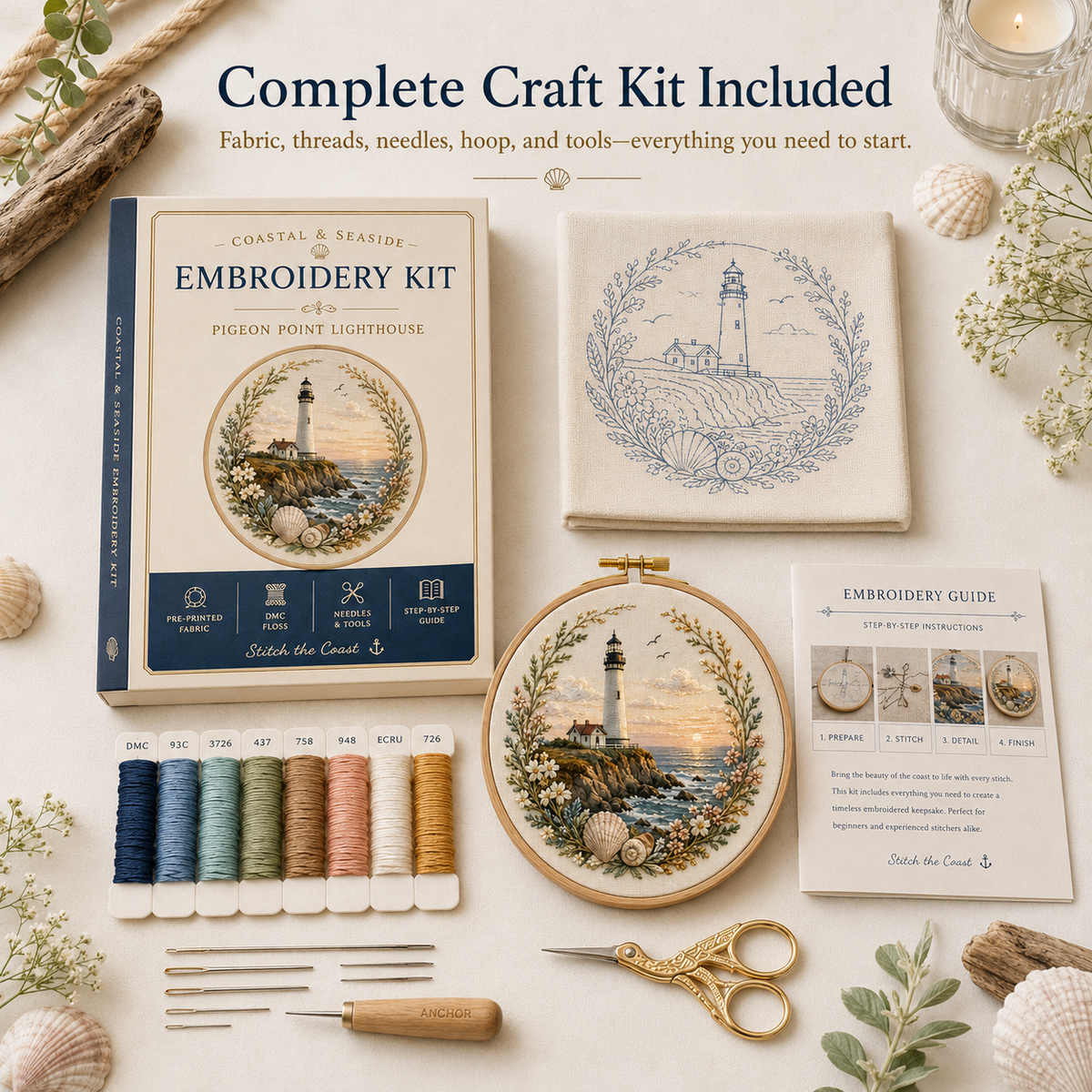 America’s Iconic Lighthouses Embroidery Kit