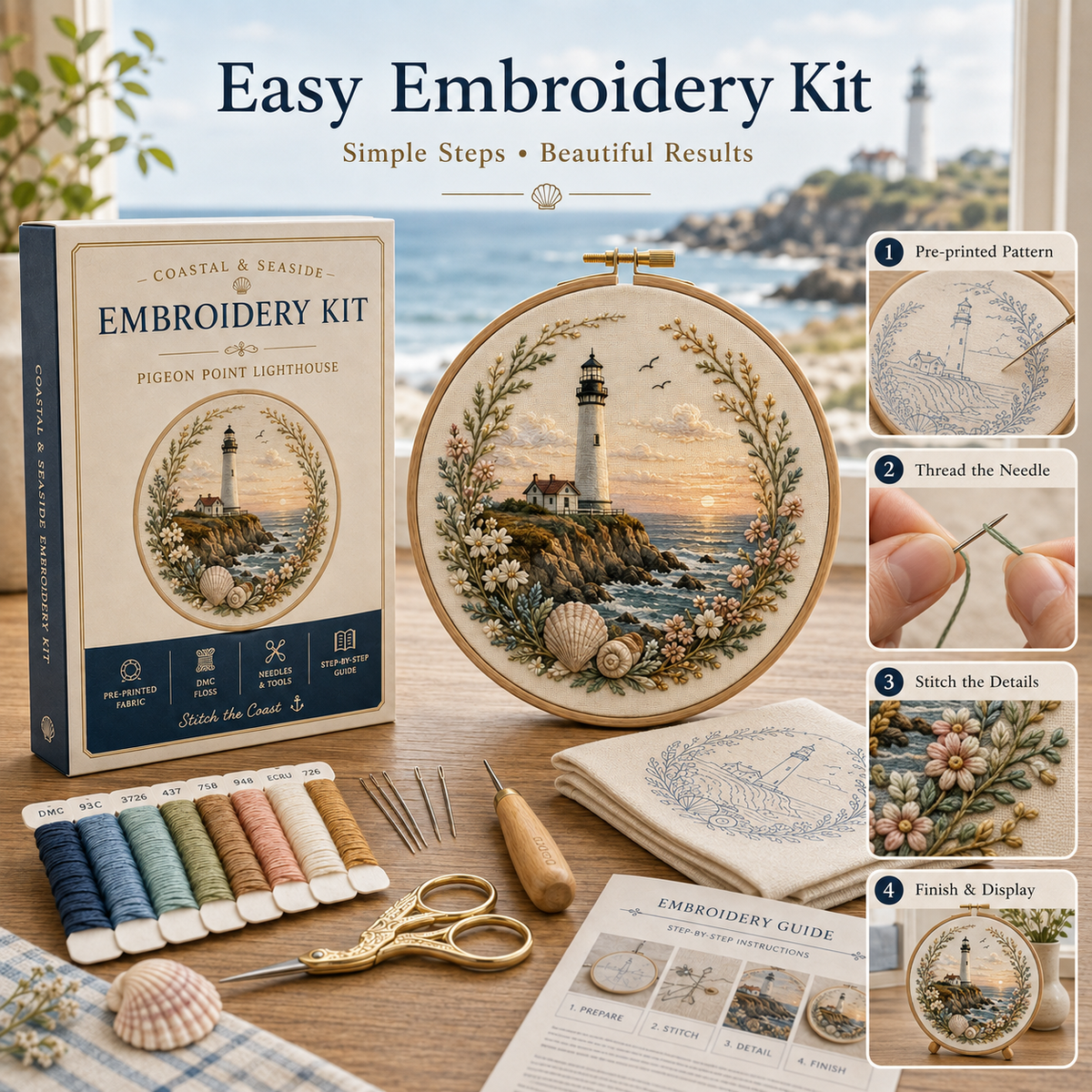 America’s Iconic Lighthouses Embroidery Kit