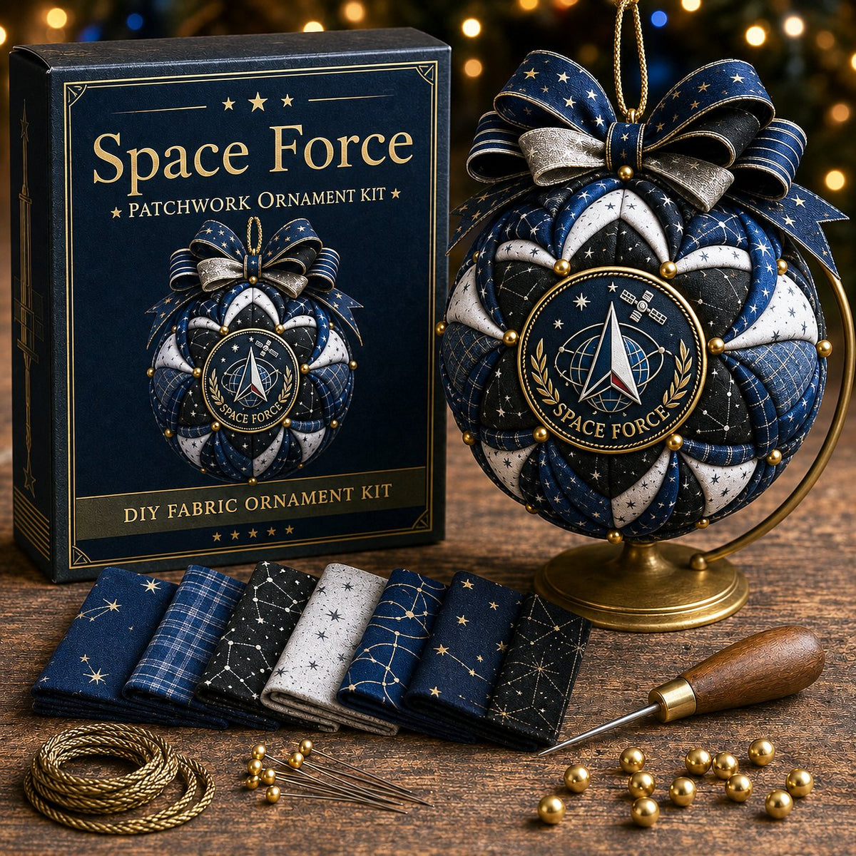 Patriotic & Military Tribute Patchwork Ornament DIY Kit