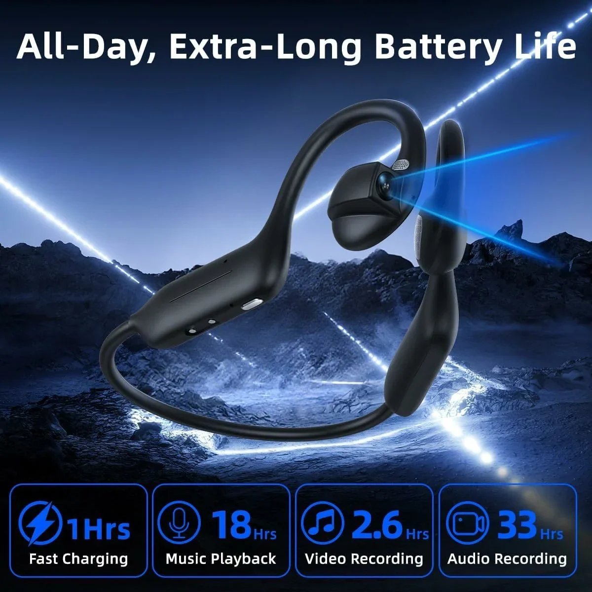 AI Camera Open-Ear Headphones