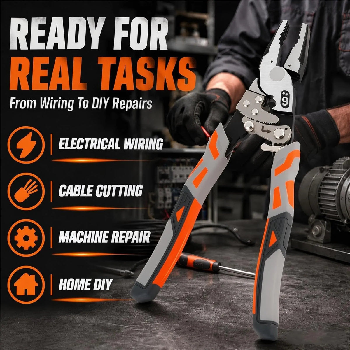 55-Steel Self-Locking Anti-Skid Ratchet Pliers