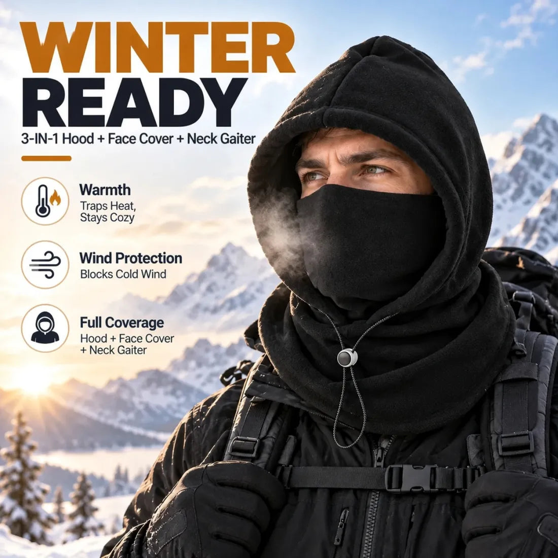 Winter Fleece Hood – 3-in-1 Warmth for Head, Face & Neck