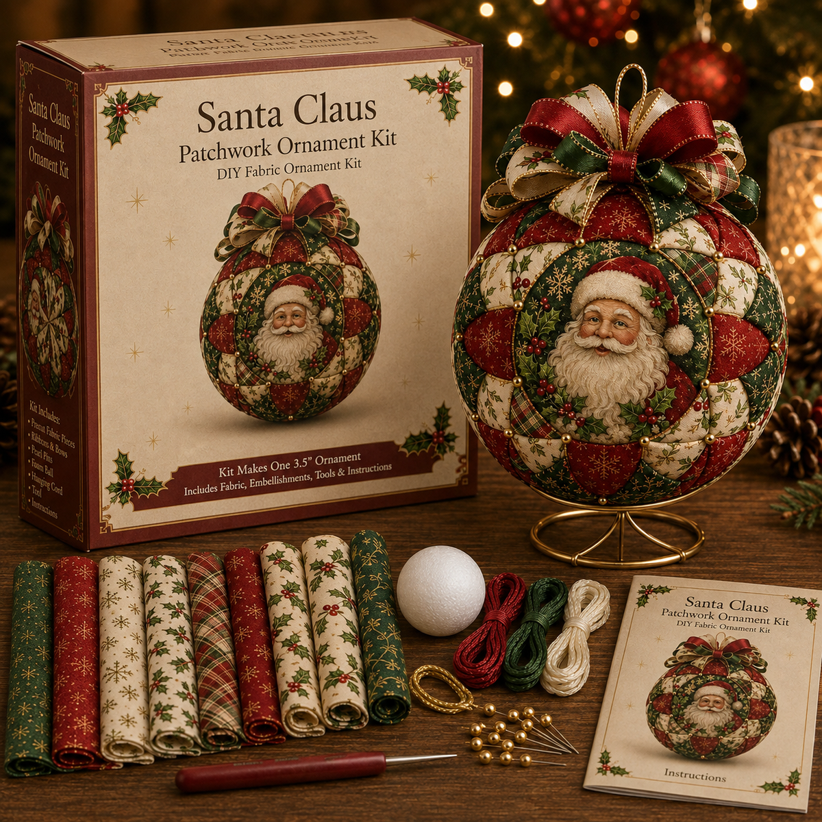 DIY Christmas Patchwork Ornament Kit