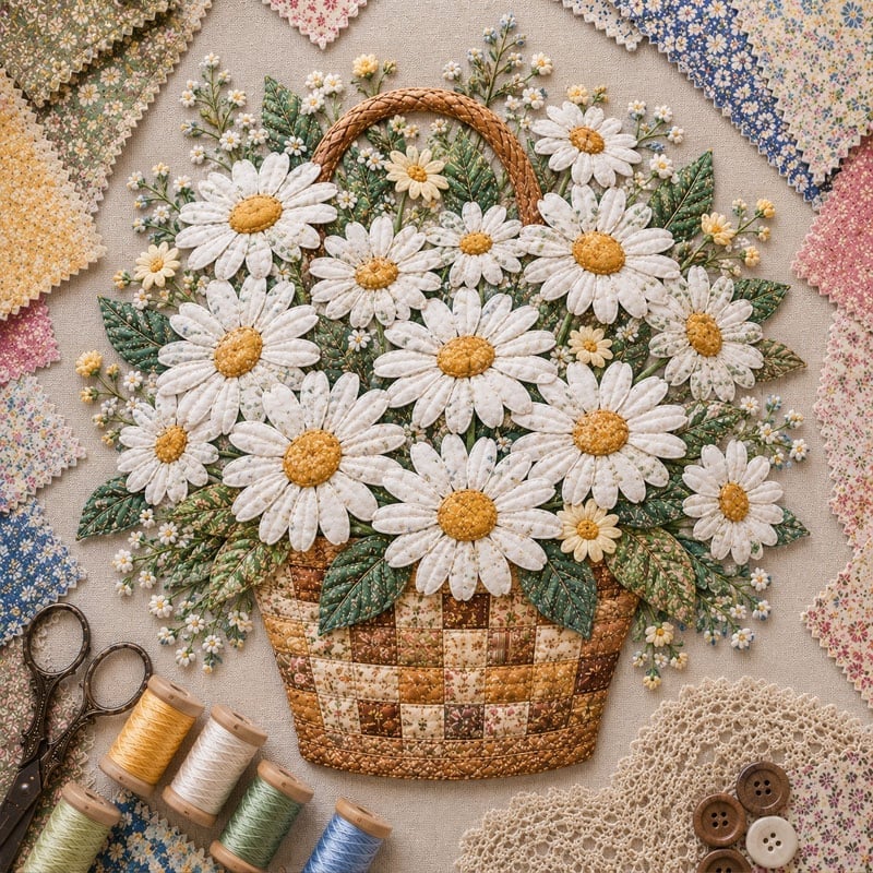 Premium Floral Basket Patchwork DIY Kit
