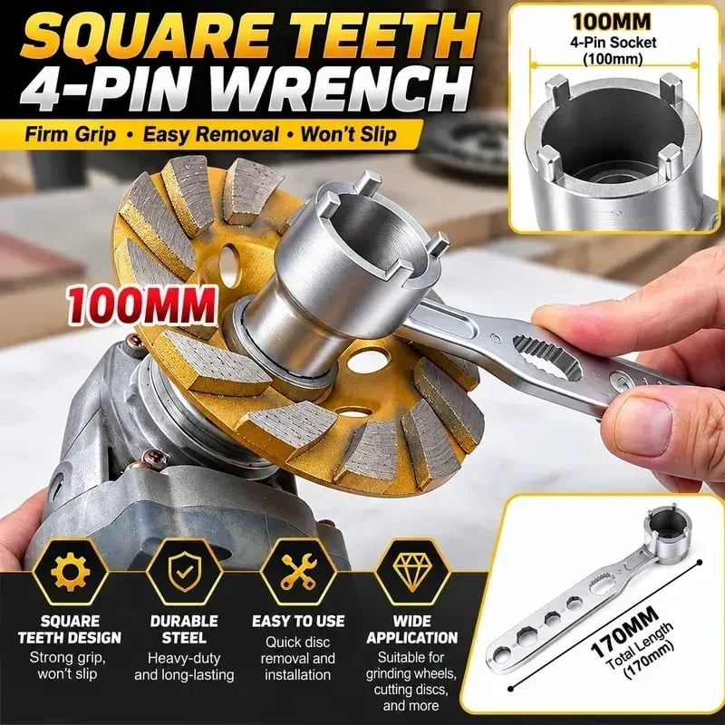 4-Prong Multifunctional Angle Grinder Wrench