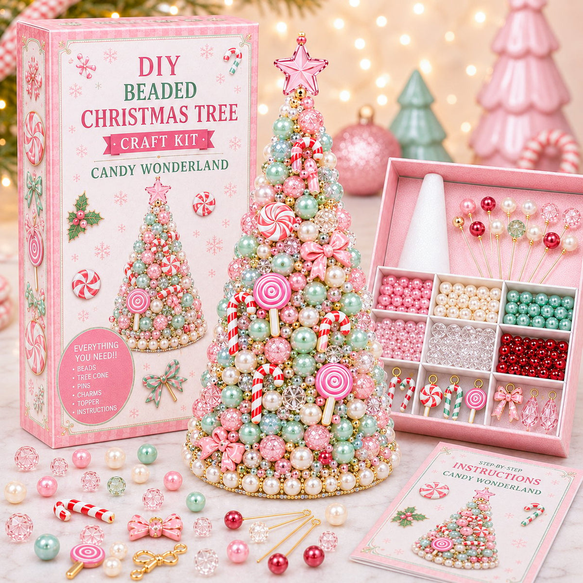 DIY Beaded Christmas Tree Craft Kit