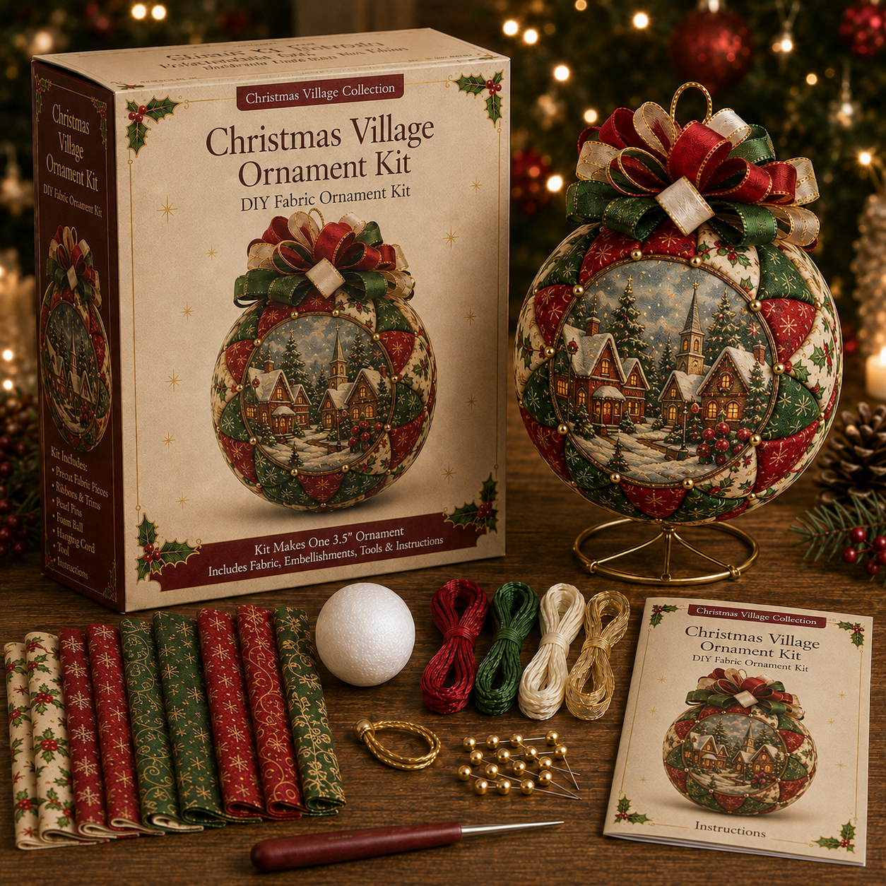 DIY Christmas Patchwork Ornament Kit