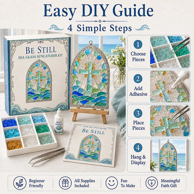 “Be Still” Christian Sea Glass Suncatcher DIY Kit
