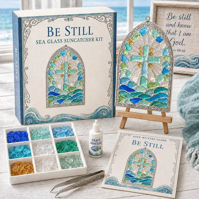 “Be Still” Christian Sea Glass Suncatcher DIY Kit