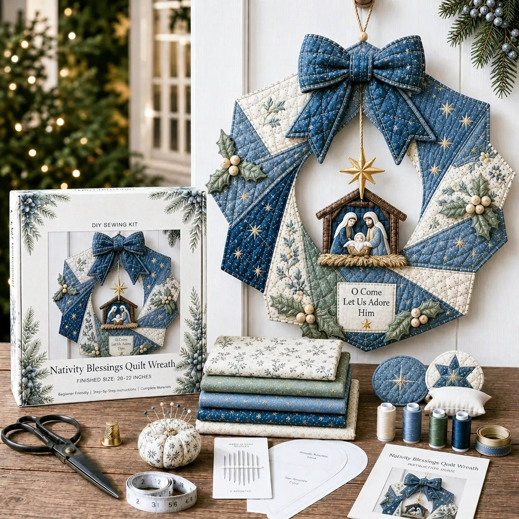 Beginner-Friendly DIY Christmas Fabric Wreath Kit Collection