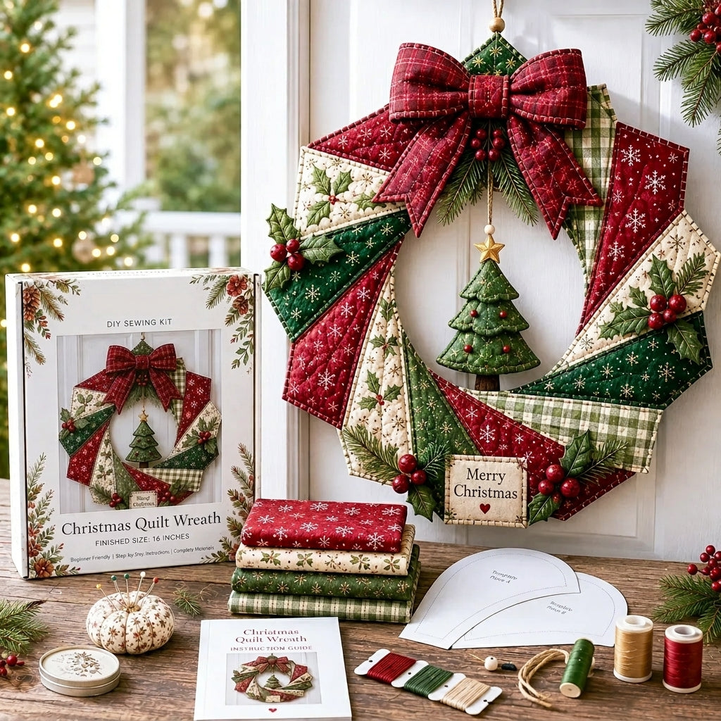 Beginner-Friendly DIY Christmas Fabric Wreath Kit Collection