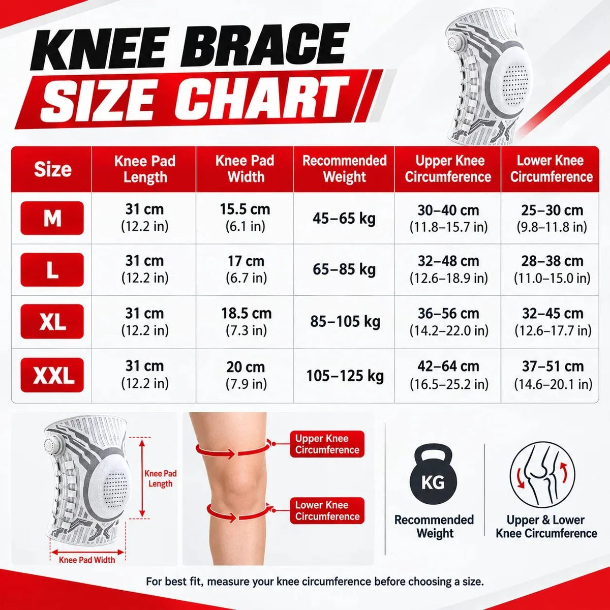 Dial-Adjustable Sports Knee Brace with Alloy Spring Support