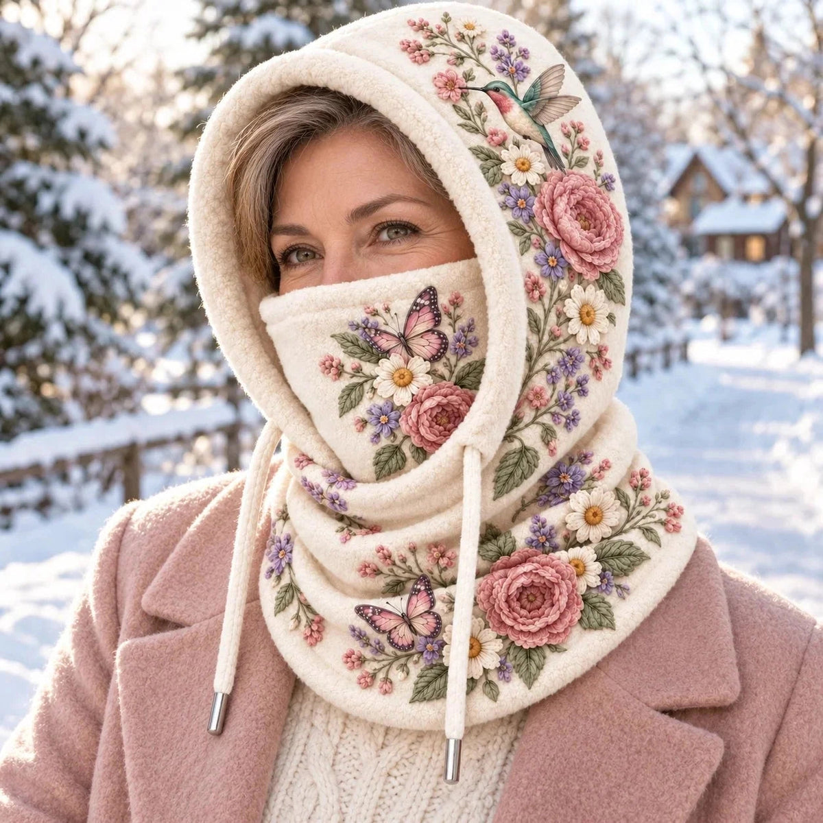 Women’s Floral 3-in-1 Winter Hood