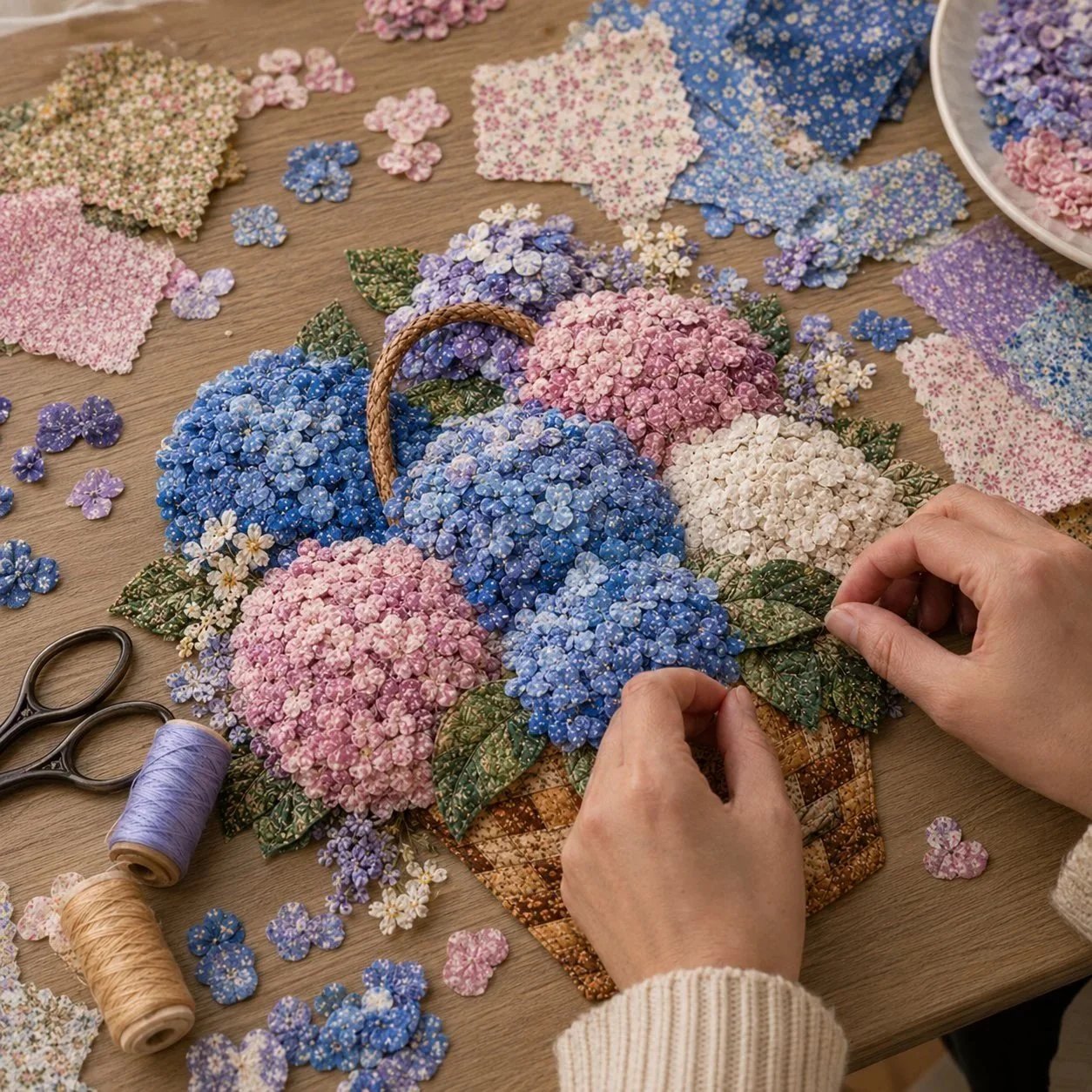 Premium Floral Basket Patchwork DIY Kit