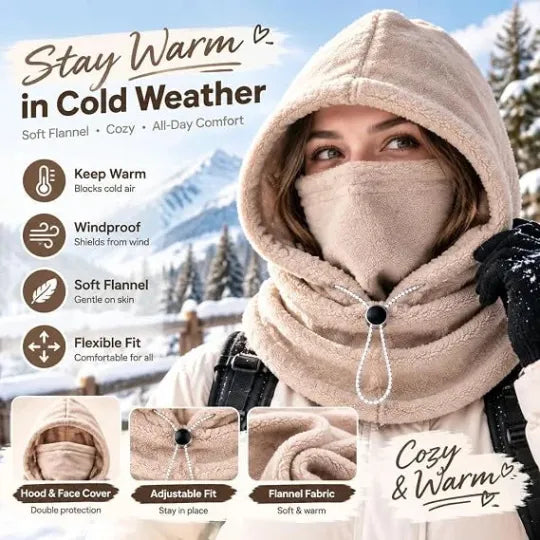 Winter Fleece Hood – 3-in-1 Warmth for Head, Face & Neck
