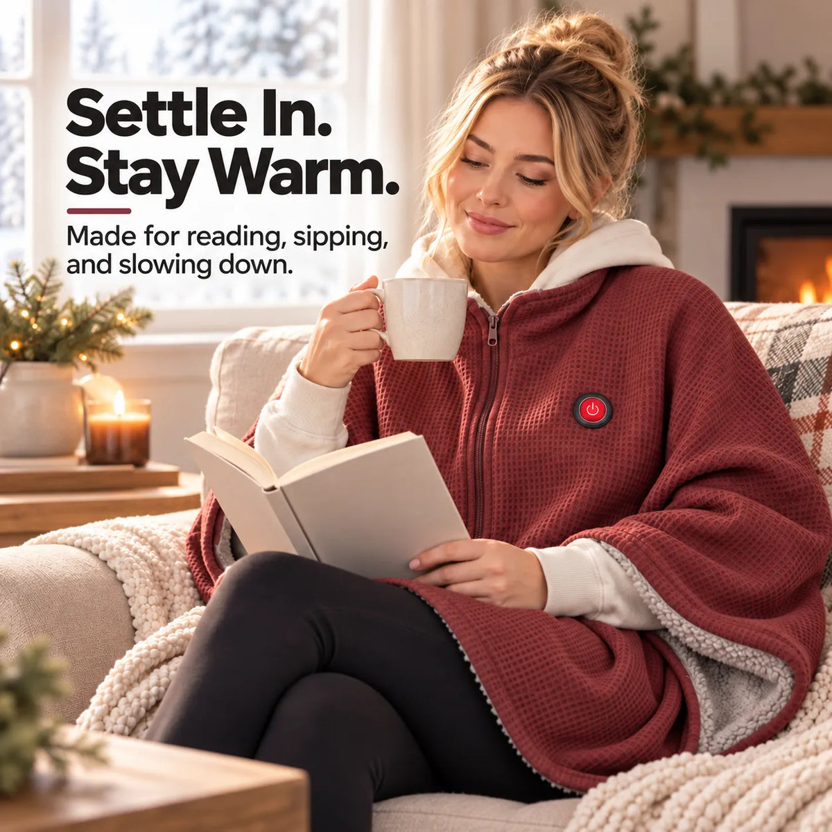 Wearable Heated Blanket Shawl