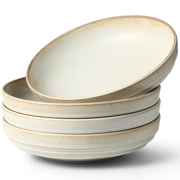 9'' Pasta Bowls Set of 4 – 42oz Large Salad Bowls, Double Reactive Glaze