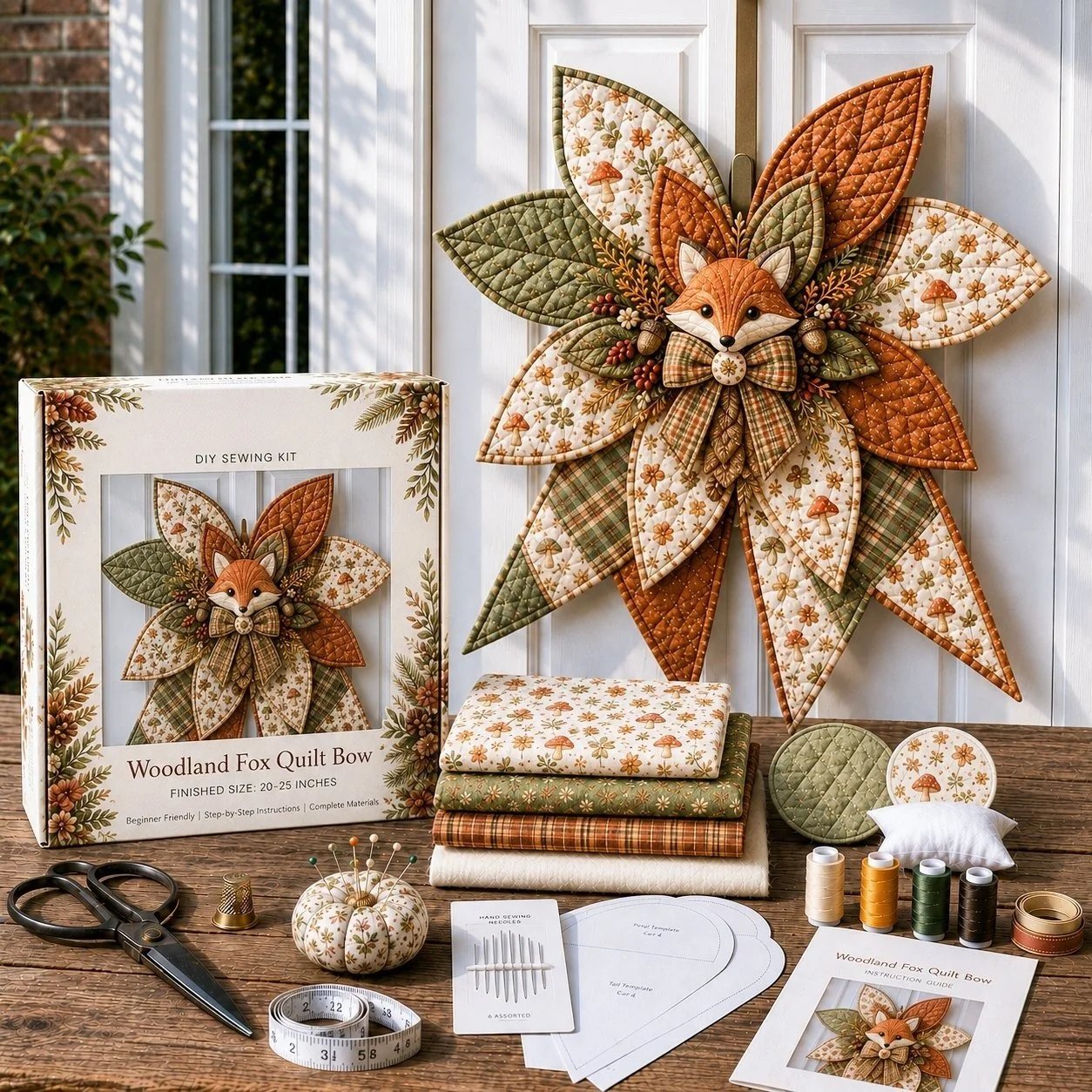 DIY Quilted Animal Door Hanging Sewing Kit