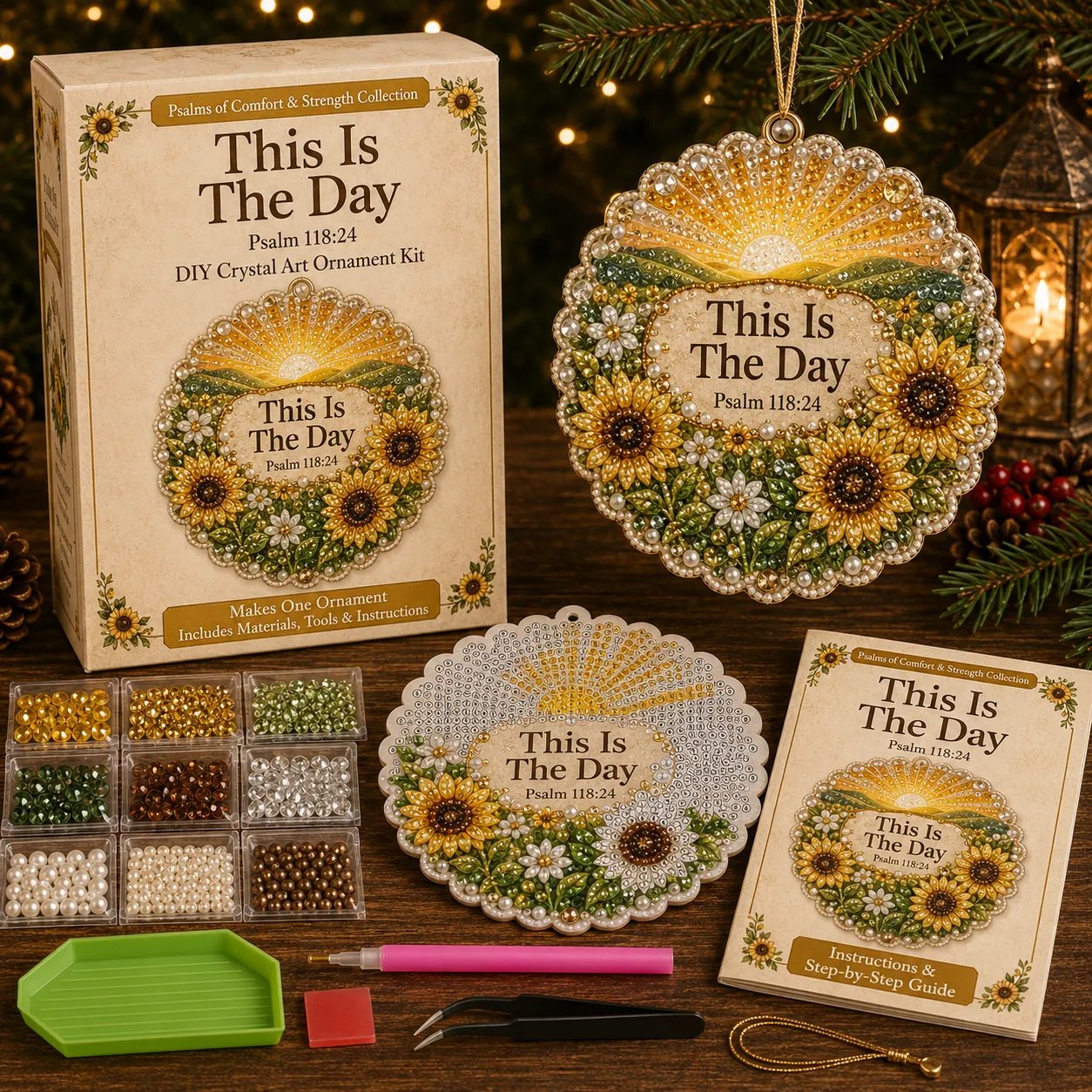 Beginner-Friendly Scripture Pearl Diamond Art Ornament DIY Kit