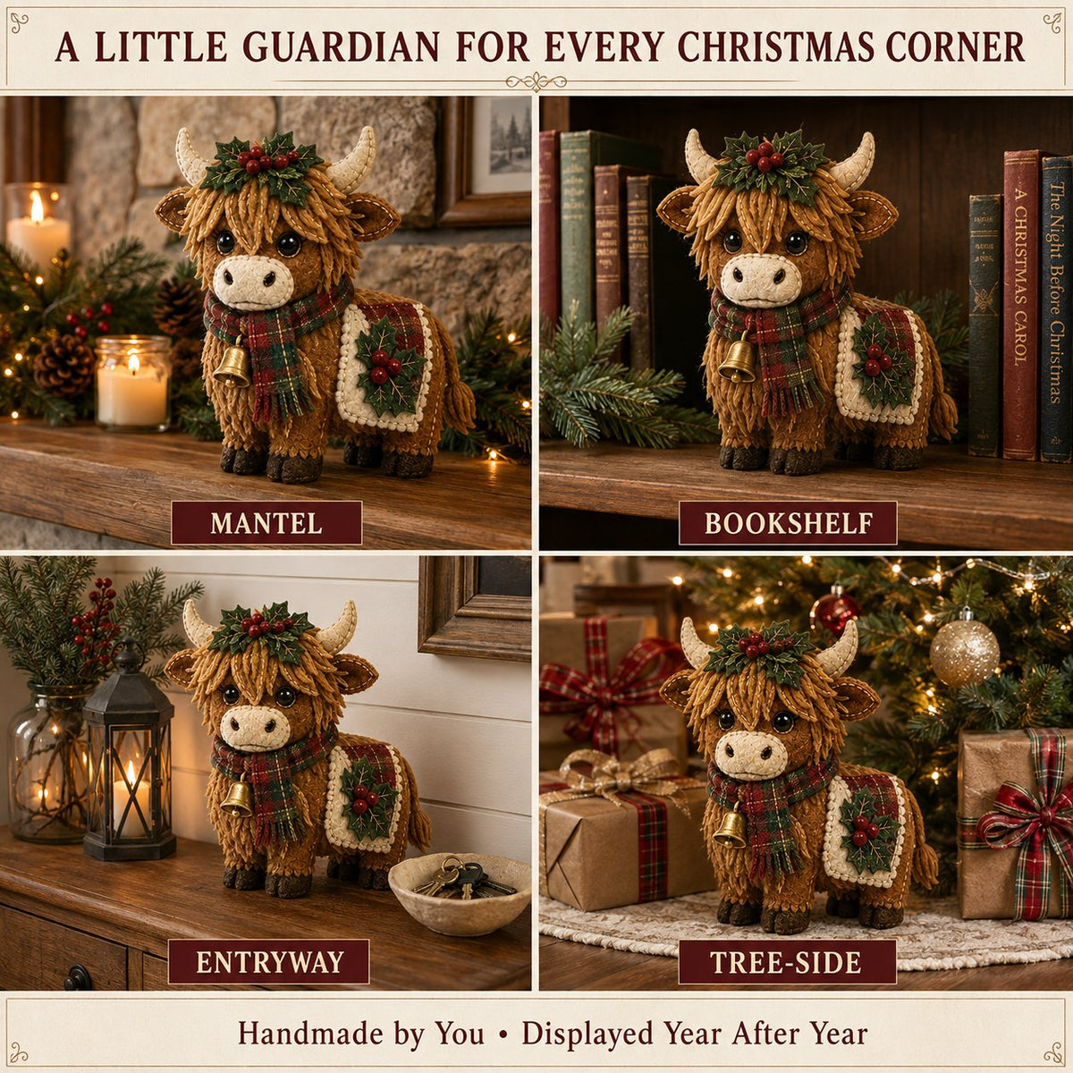 Beginner-Friendly Christmas Holiday Guardian Felt Patchwork Kit Collection