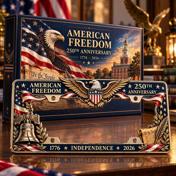 America 250th Anniversary Metal License Plate Frame