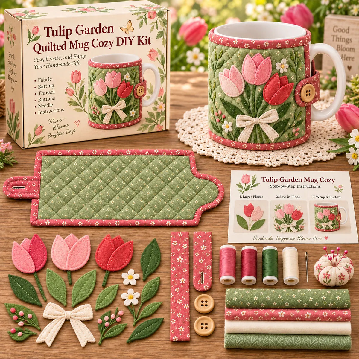 Garden Quilted Mug Cozy DIY Kit