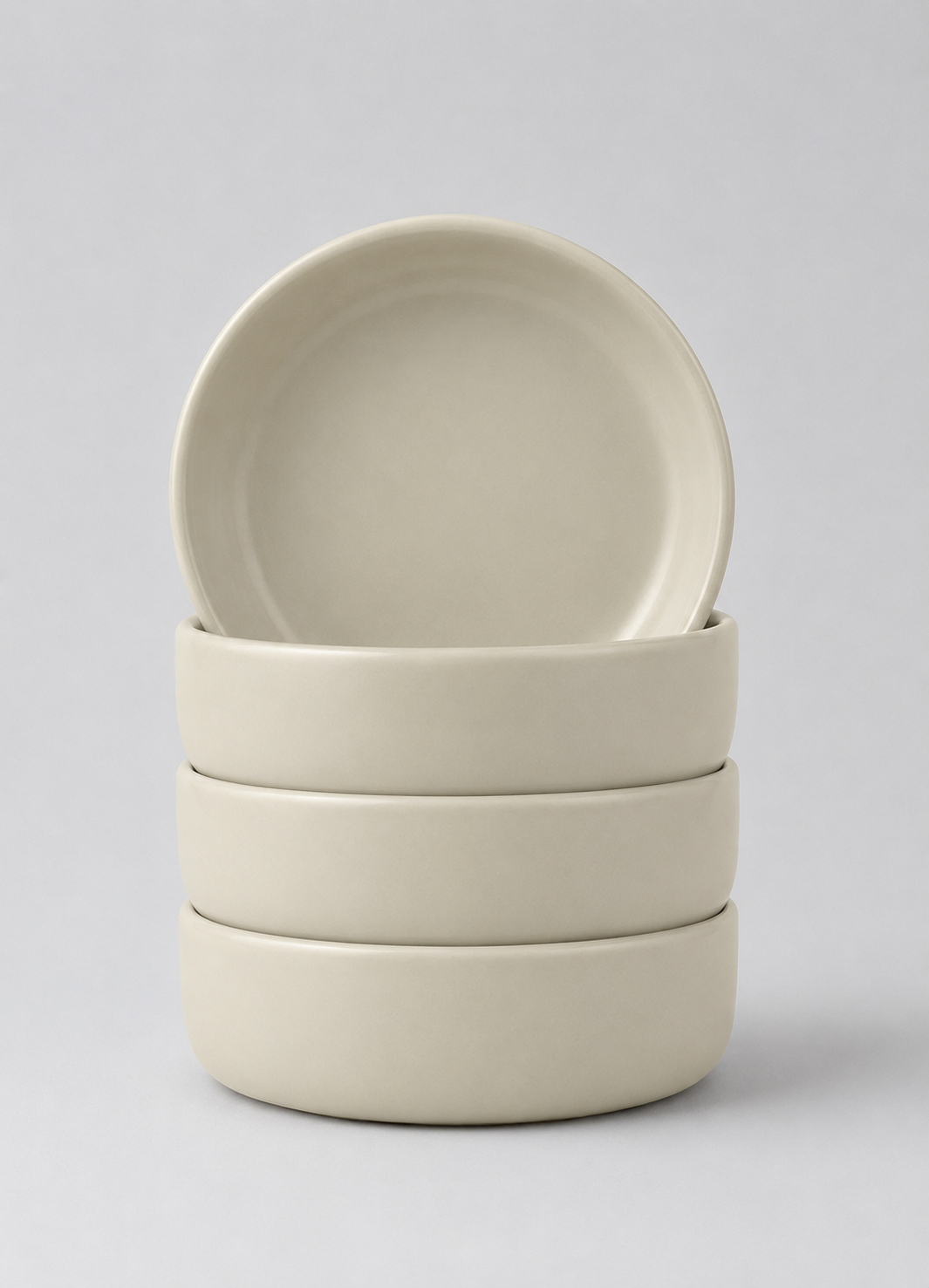 Minimalist Style Glazed Ceramic Bowl 4 Pcs Set
