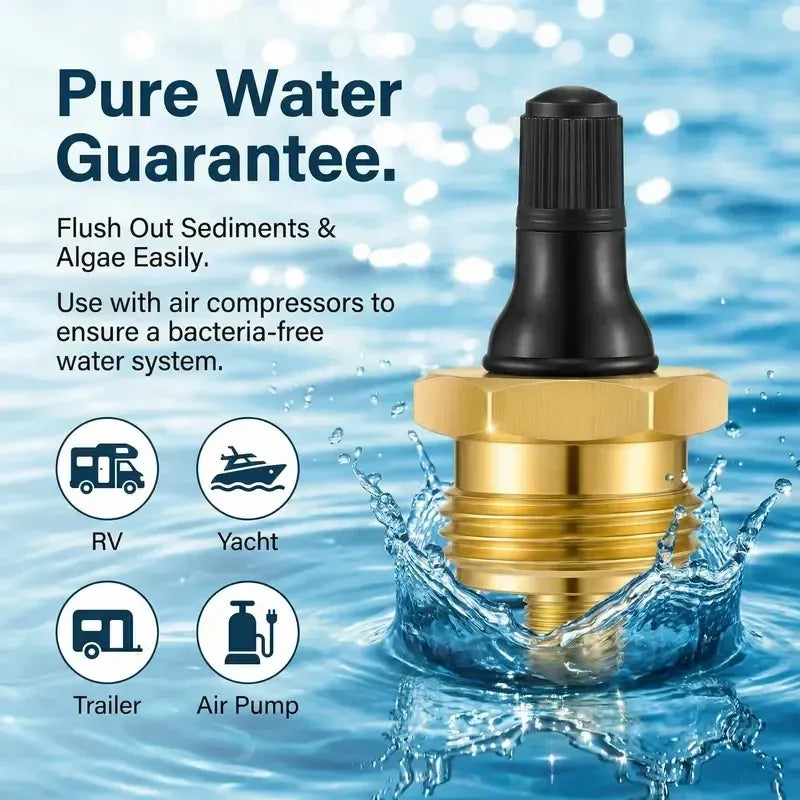 2-Pcs Brass RV Blow Out Plugs with Drain Valve