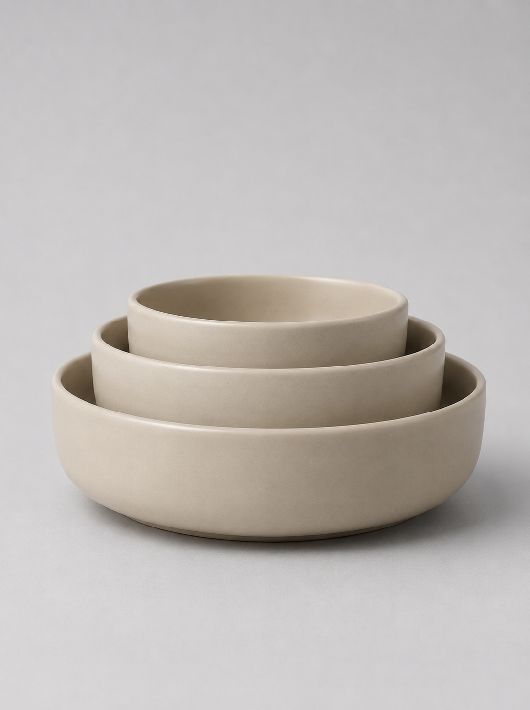 Glazed Stoneware Serving Bowls 3 Pcs Set