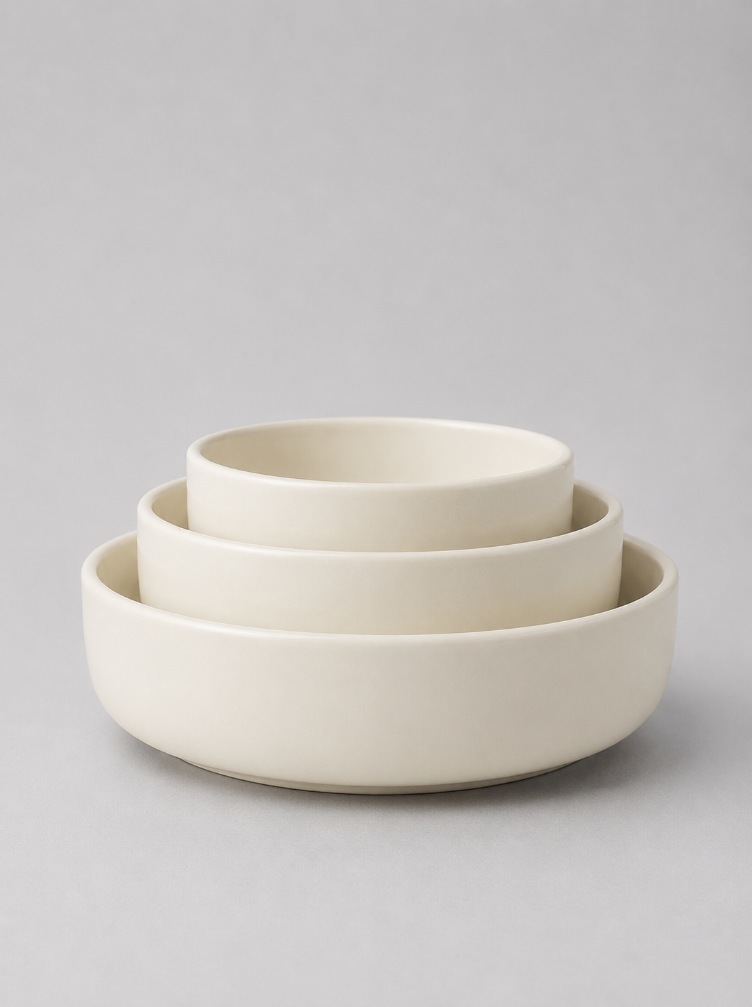 Glazed Stoneware Serving Bowls 3 Pcs Set