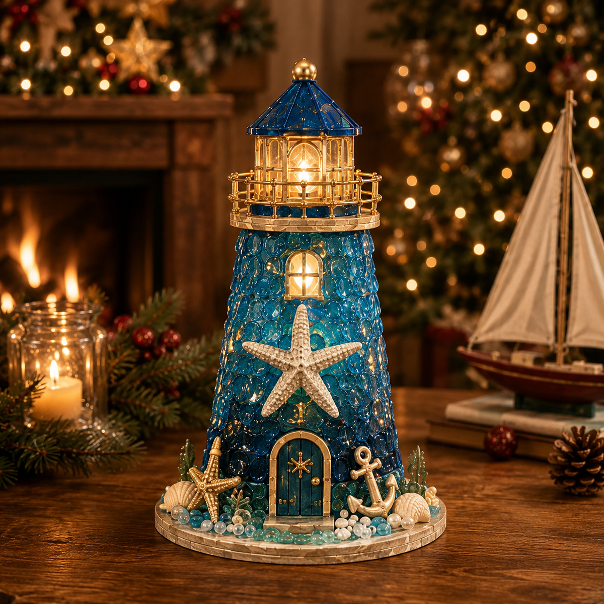 Beginner-Friendly DIY Lighted Christmas Character Sea Glass-Style Lighthouse Kit Collection