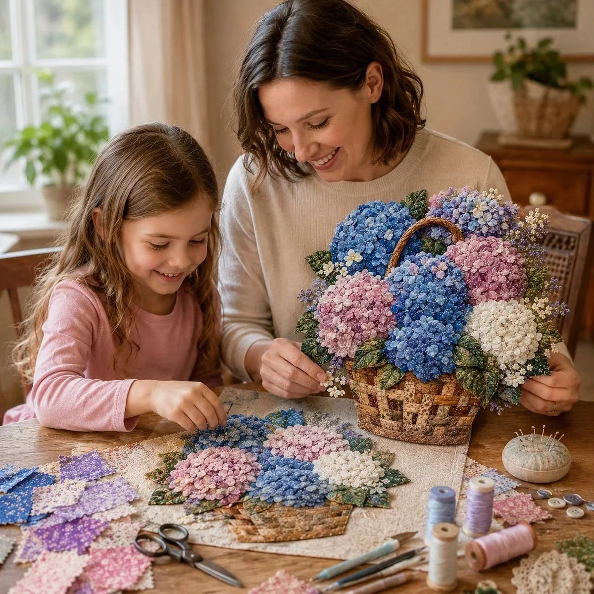 Premium Floral Basket Patchwork DIY Kit