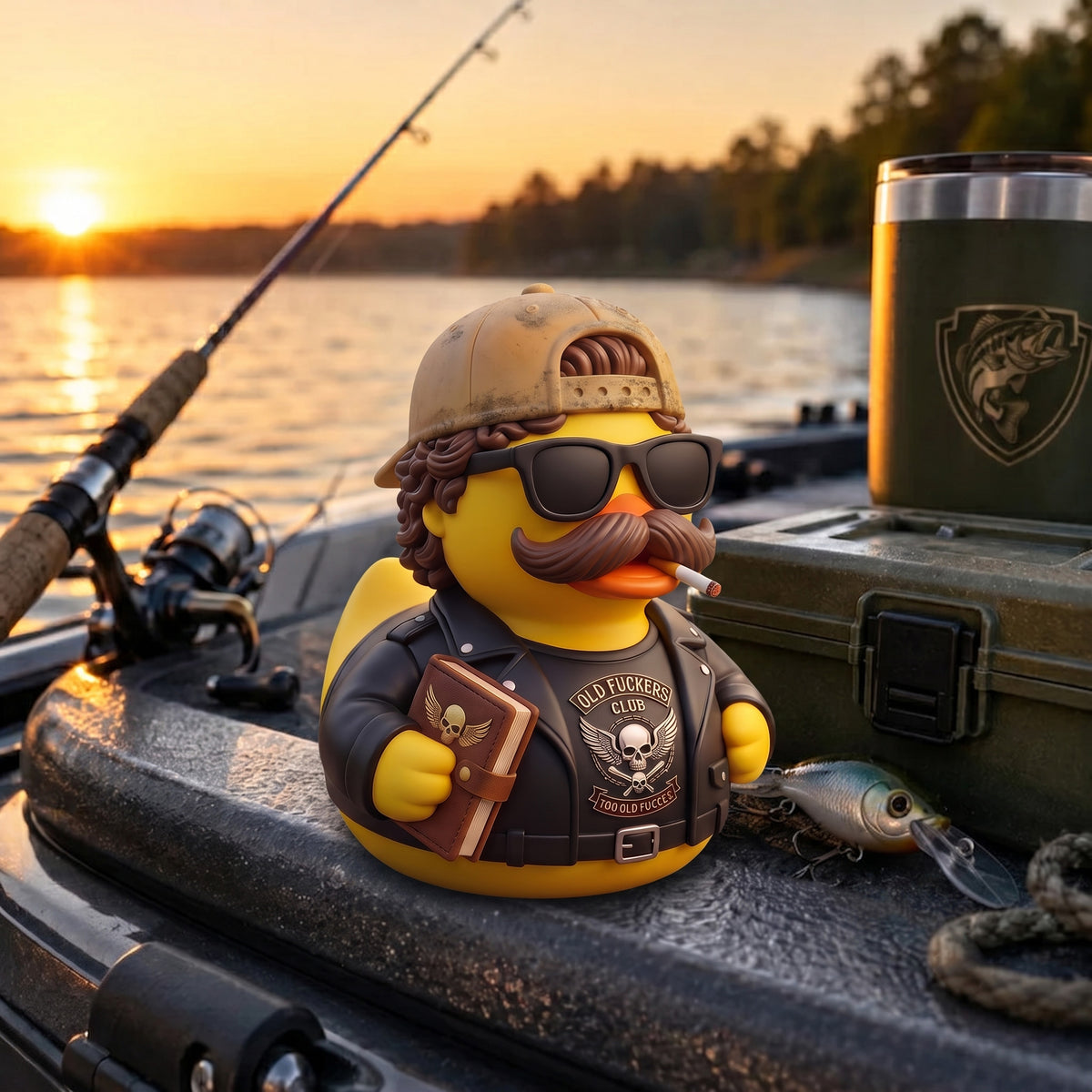 "Old F**kers Club" Biker Duck Figurine