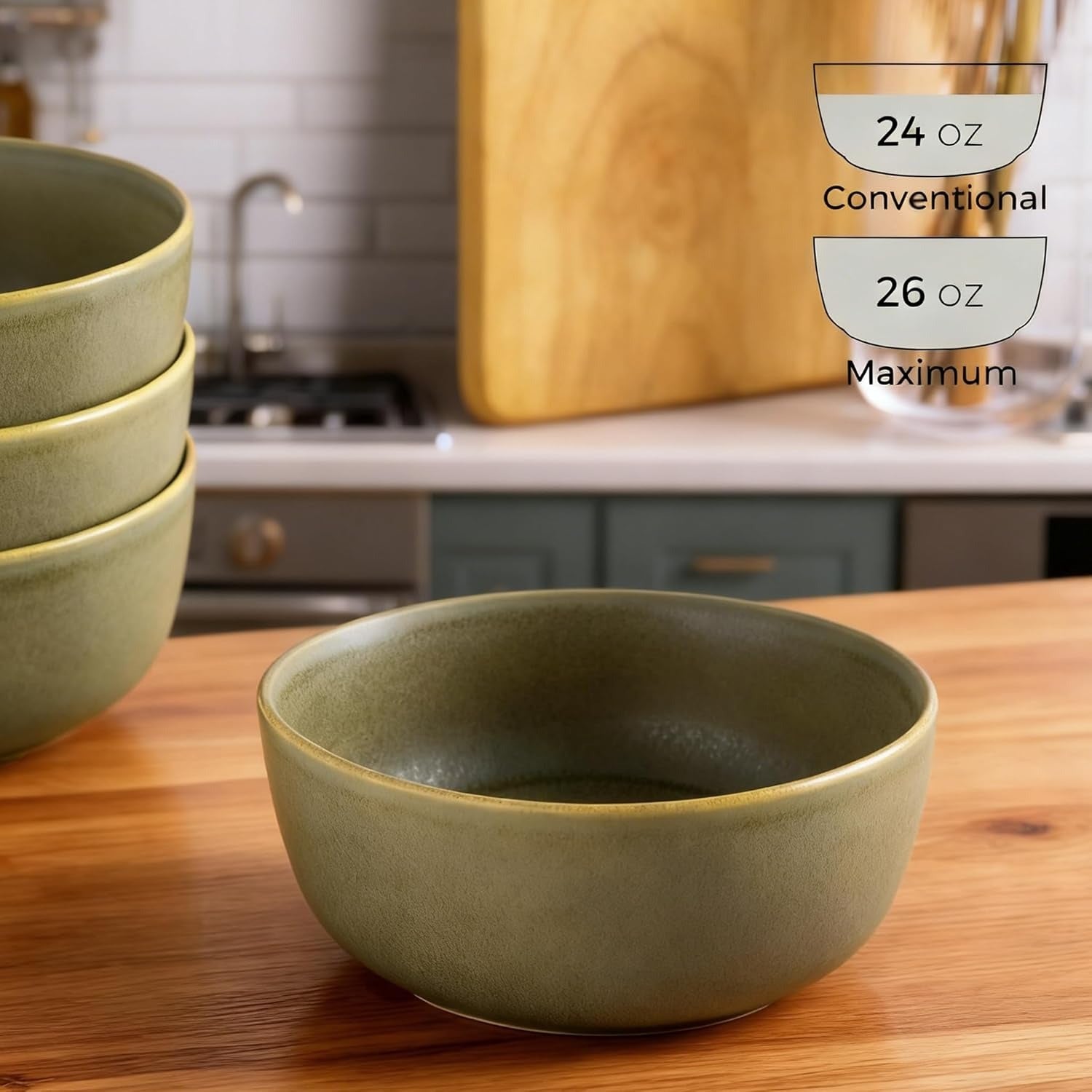 Reactive Glaze Stoneware Cereal Bowl Set
