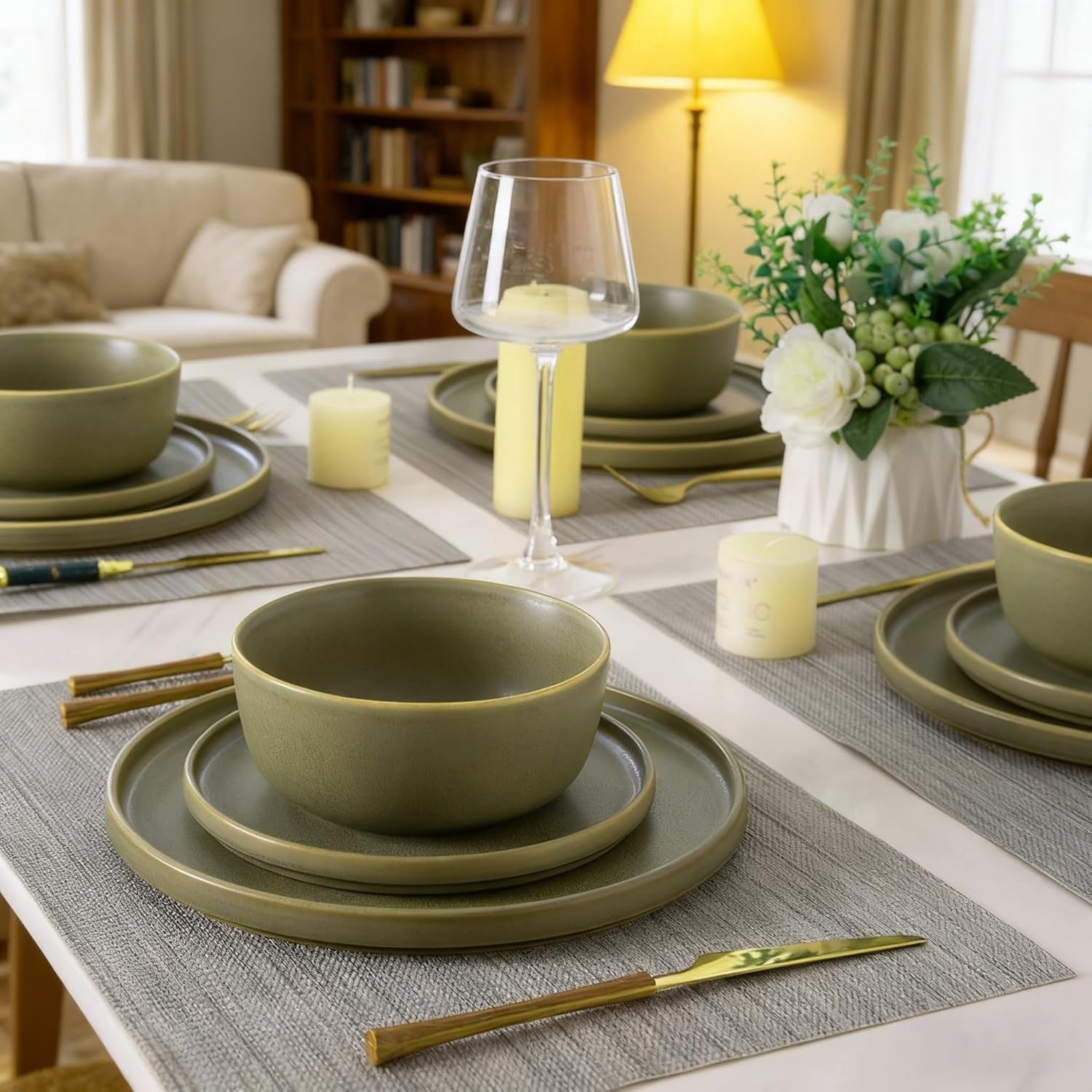 Reactive Glaze Stoneware Cereal Bowl Set