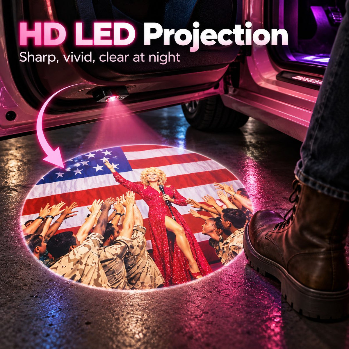 Car Door Welcome Shadow Light | Glow With Your Favorite Country Star
