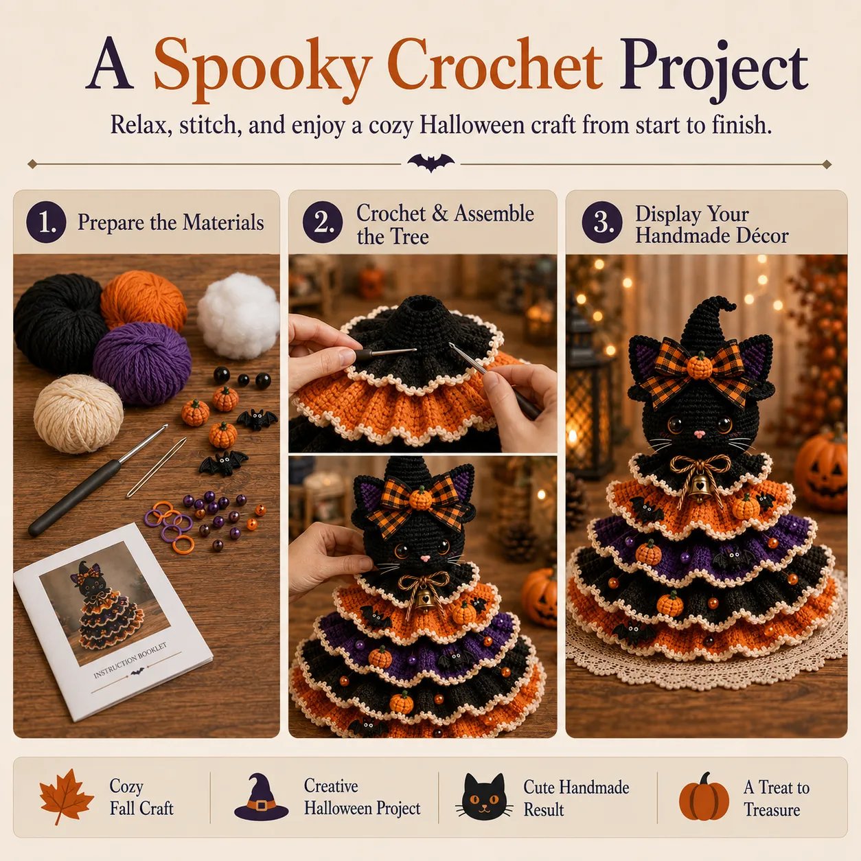 Halloween Crochet Tabletop Decor DIY Kit
